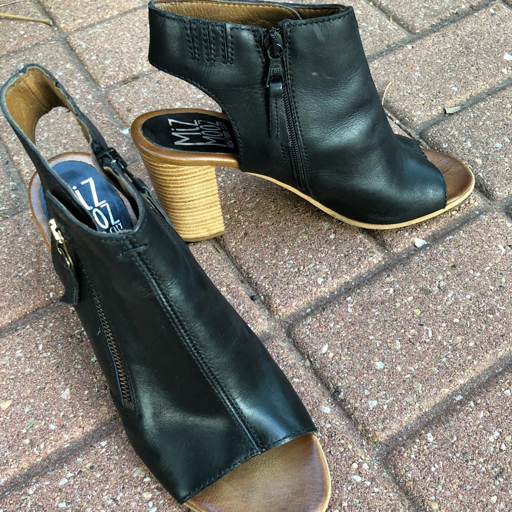 Miz Mooz double zip open toe bootie EU 41 US 9.5-10